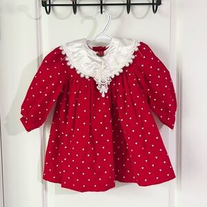 Jo Lene Girl’s Red Velvet Heart Dress- Size 3T